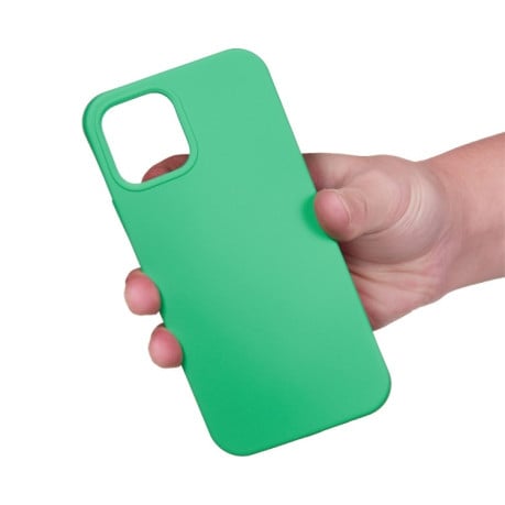 Силиконовый чехол Solid Color Liquid Silicone на iPhone 15 Pro Max - зеленый
