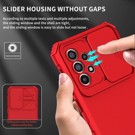 Противоударный чехол Stereoscopic Holder для Samsung Galaxy A33 5G - красный
