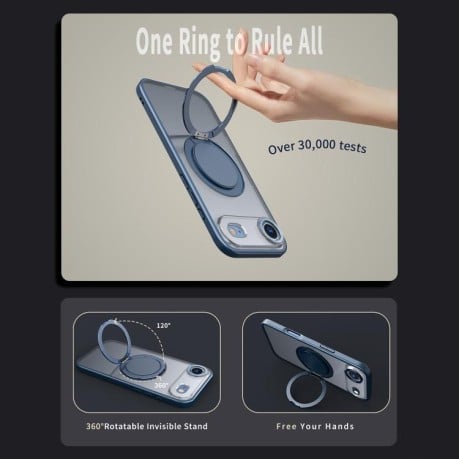 Чохол Kalebol з підставкою 360 та MagSafe на iPhone Air - синій