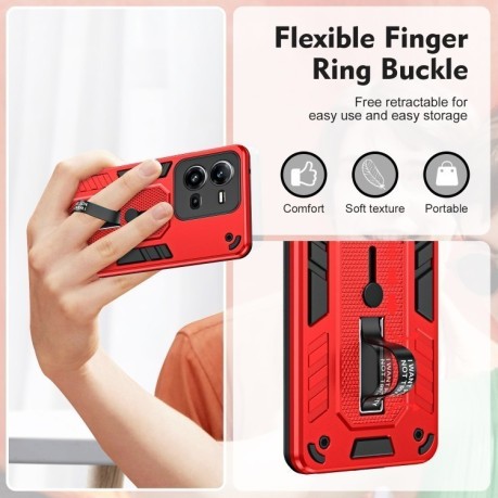 Противоударный чехол Variety Brave Armor Finger Loop Holder для Vivo V25 5G / V25e - красный