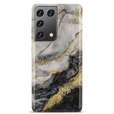 Противоударный чехол Gilt Marble на Samsung Galaxy S21 Ultra - темно-серый