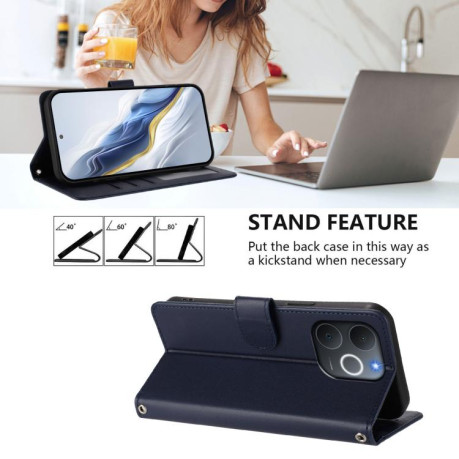 Чохол-книжка Escase з рельєфним котом і ремінцем для Realme Note 70 / Note 70T 4G / C71 4G India — синій