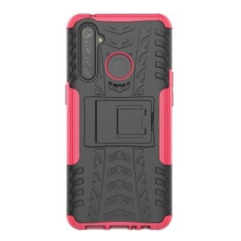 Протиударний чохол Tire Texture на Realme 5 Pro/Realme Q - рожевий
