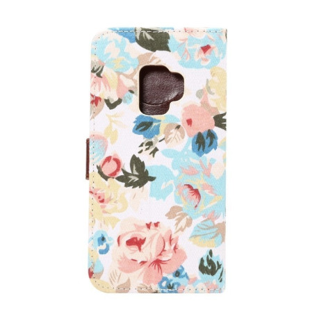 Кожаный Чехол Книжка Flower Cloth Surface для Samsung Galaxy  S9/G960 белый