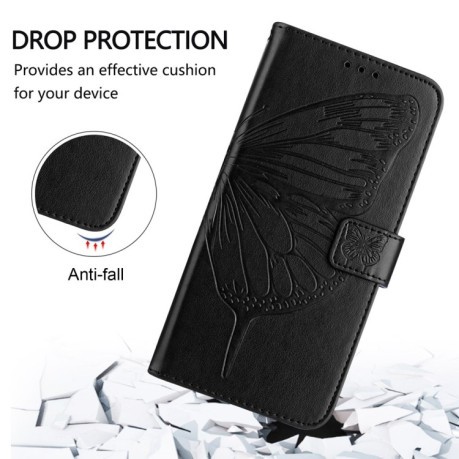 Чехол-книжка Embossed Butterfly для Infinix Smart 8 Plus / Smart 8 Pro - черный