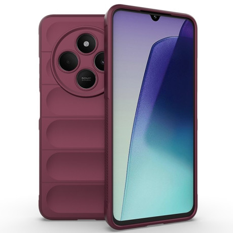 Силиконовый чехол Magic Flannel для Xiaomi Redmi 14C 4G/Poco C75/Redmi A4 5G - винно-красный