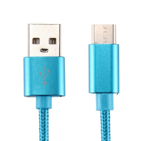 Зарядний кабель Knit Texture USB для USB-C/Type-C Cable Length: 2m, 3A Output - синій