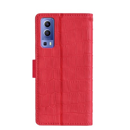 Чехол-книжка Skin Feel Crocodile Texture для  Vivo Y72 5G / iQOO Z3 - красный