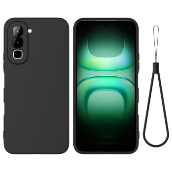 Силіконовий чохол Solid Color Liquid Silicone на Infinix Hot 70 — чорний