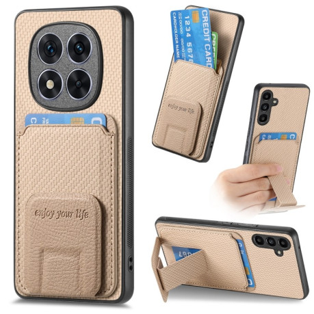 Противоударный чехол Carbon Fiber Card Bag для Xiaomi  Redmi Note 14 Pro+ 5G - хаки