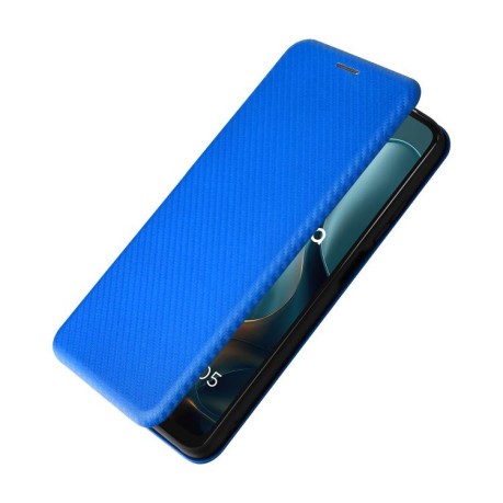 Чехол-книжка Carbon Fiber Texture на Motorola Moto G05 / E15 - синий