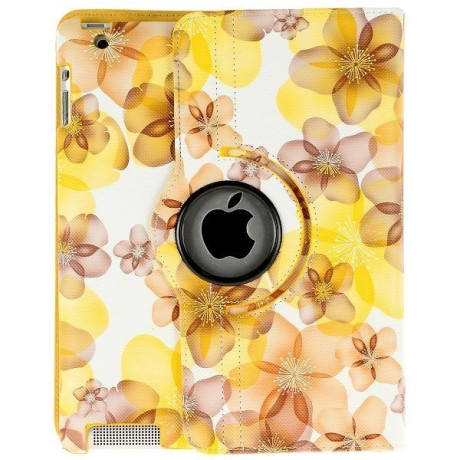 Чохол 360 Flowers жовтий для iPad 2, 3, 4