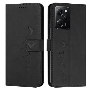 Чехол-книжка Skin Feel Heart Pattern для Xiaomi Redmi Note 12 Pro Speed / Poco X5 Pro 5G - черный