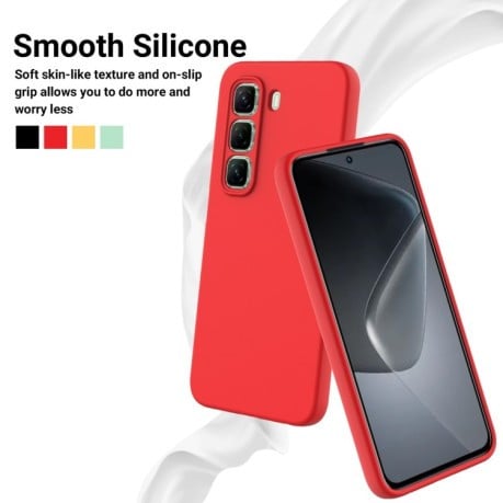 Силиконовый чехол Solid Color Liquid Silicone на Infinix Hot 50 Pro+ - красный