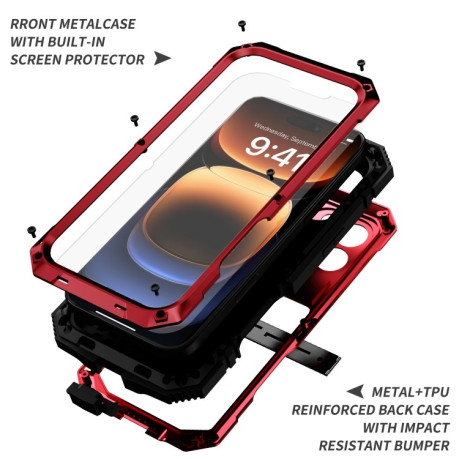 Протиударний чохол R-JUST Life Waterproof для iPhone 16 Pro - червоний