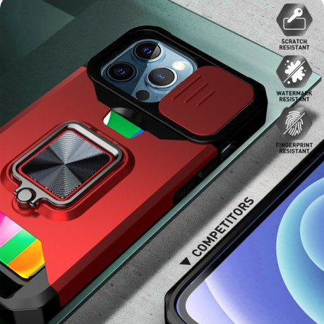 Противоударный чехол Sliding Camera Design для iPhone 13 Pro - черный