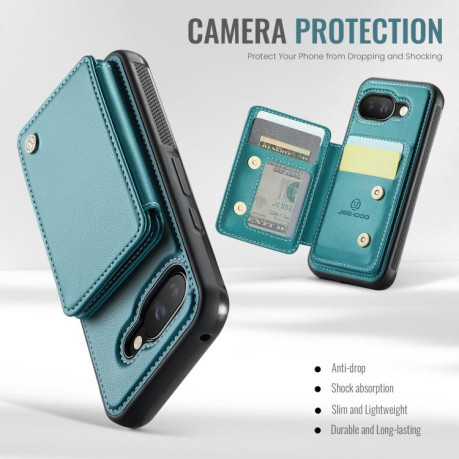 Чехол JEEHOOD J05 Business Magnetic Style RFID Leather для Google Pixel 9a - синий