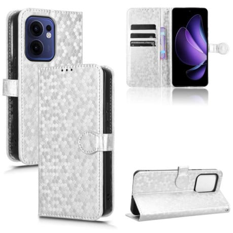 Чехол-книжка Honeycomb Dot для OPPO Reno13 F/Reno13 FS - серебристый