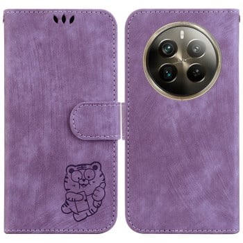 Чохол-книжка Little Tiger Embossed Leather на Realme 12 Pro / 12 Pro+ - фіолетовий