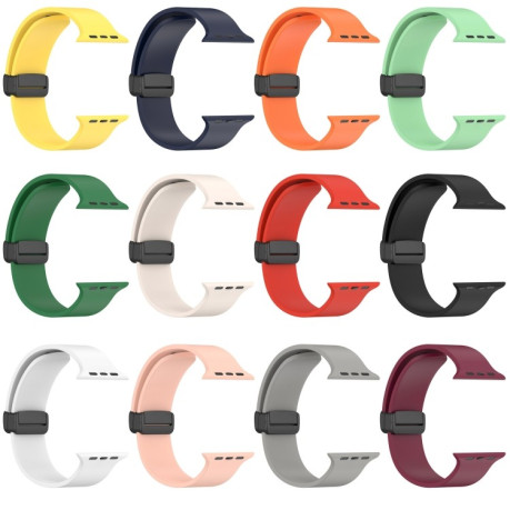 Силиконовый ремешок Magnetic Black Buckle Smooth для Apple Watch 10 46mm/Ultra 49mm / Series 8/7 45mm / 44mm / 42mm- красный