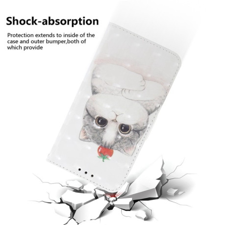Чехол-книжка Crystal 3D Shockproof Protective Leather для Samsung Galaxy M35 - Cat