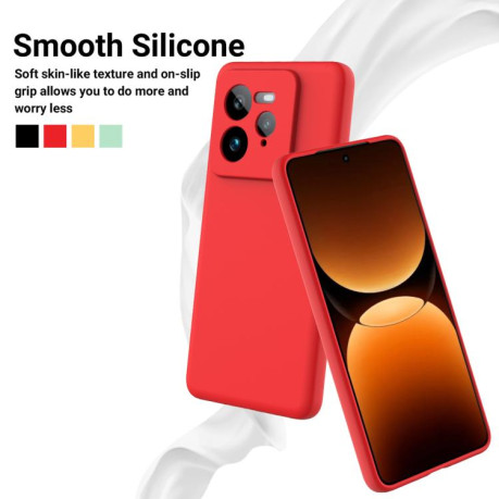 Силиконовый чехол Solid Color Liquid Silicone на Realme GT 7 Pro - красный