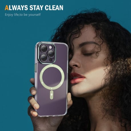 Чехол Clear Case MagSafe Simple Magnetiс для iPhone 15 Pro - зеленый