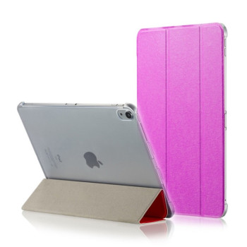 Чехол-книжка Silk Texture Three-folding для iPad Pro 12.9 (2018) - пурпурно-красный