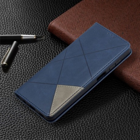 Чохол-книжка Rhombus Texture на Samsung Galaxy A12/M12 - синій
