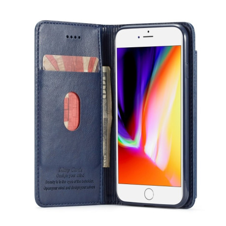 Кожаный чехол- книжка Forwenw Multi-card Series на iPhone SE 3/2 2022/2020/8/7 - синий
