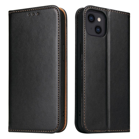 Шкіряний чохол-книжка Fierre Shann Genuine leather на iPhone 14 Plus - чорний