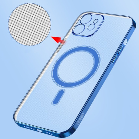 Противоударный чехол Classic Electroplating (Magsafe) для iPhone 11 - синий
