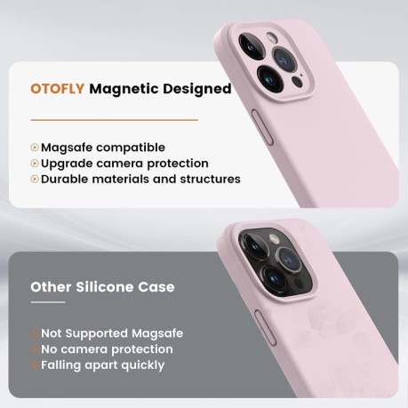 Противоударный чехол LK MagSafe Magnetic Silicone для iPhone 15 Pro Max - розовый
