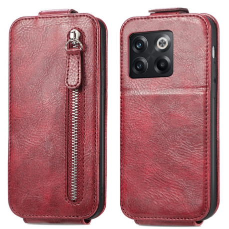 Флип-чехол Zipper Wallet Vertical для OnePlus 10T - красный