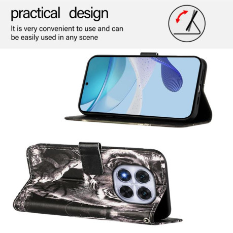 Чехол-книжка Colored Drawing Pattern Plain Weave Leather для Xiaomi Redmi Note 14 Pro 4G - разноцветный
