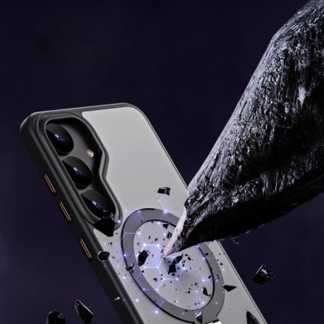 Чохол MagSafe Airbag Shockproof Frosted with Fold Holder для Samsung Galaxy S25+ 5G - чорний