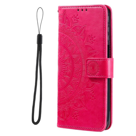 Чехол-книжка 7-petal Flowers Embossing для Xiaomi Redmi Note 12 Pro 4G/11 Pro Global(4G/5G)/11E Pro 4G Global - красный