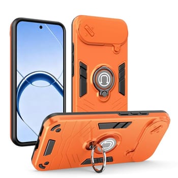 Протиударний чохол Sliding Camshield Ring Holder на Realme 16 5G — оранжевий