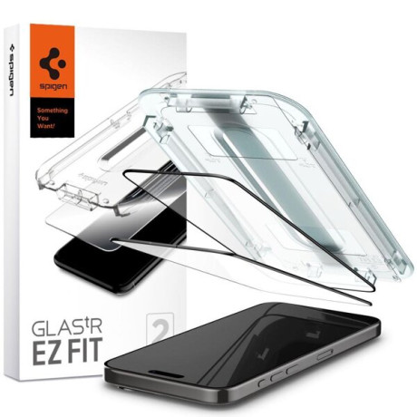Комплект захисного скла Spigen Alm Glass Fc для iPhone 15 Pro Black