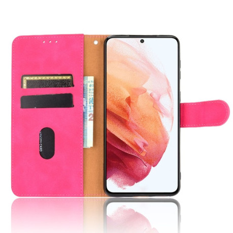 Чехол-книжка Solid Color Skin Feel на Samsung Galaxy S21 - розовый