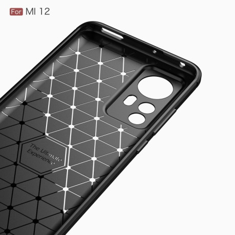 Чехол Brushed Texture Carbon Fiber на Xiaomi Mi 12 5G - черный