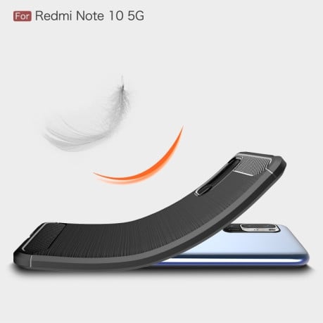 Чехол Brushed Texture Carbon Fiber на Xiaomi Poco M3 Pro/Redmi Note 10 5G/Redmi Note 10T - синий