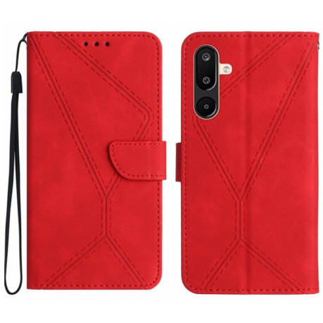 Чехол-книжка Stitching Embossed Leather для Samsung Galaxy F16 5G / M16 5G - красный