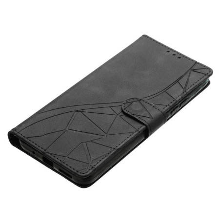 Чехол-книжка Triangles Embossed Leather для Motorola Edge 60 - черный