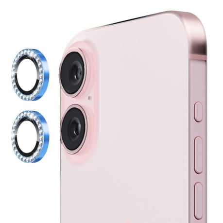 Захисне скло на камеру ENKAY AR Anti-reflection Camera Lens для iPhone 16/16 Plus - блакитне