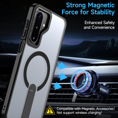 Чехол Kalebol Star Shine Skin Feel с MagSafe и подставкой на Samsung Galaxy A17 5G - черный