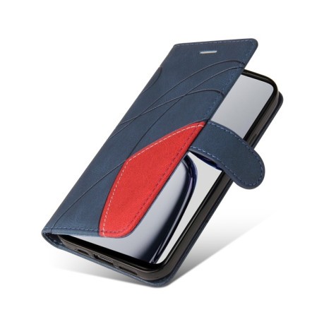 Чохол-книжка Dual-color Splicing Flip Leatherr для Realme C65 - синій