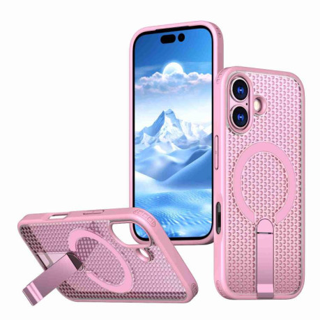 Чохол kalebol Honeycomb Cooling з MagSafe та підставкою на iPhone 17 - рожевий