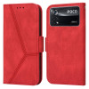 Чехол-книжка Embossing Stripe RFID для Xiaomi Poco X4 Pro 5G - красный