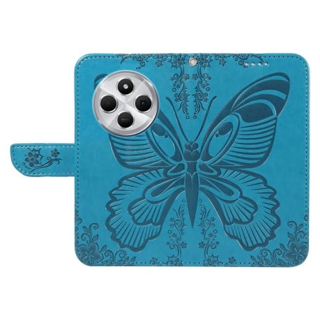 Чохол-книжка Swallowtail Butterfly Embossed Leather для Xiaomi Redmi 14C 4G/Poco C75/Redmi A4 5G - синій